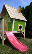 Holzspielhaus Spielturm H�NZEL-11 gr�n von SWISS OUTDOOR