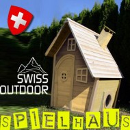 HolzSpielhaus Gartenhaus Kinderspielhaus H�NZCHEN NATUR von SWISS OUTDOOR