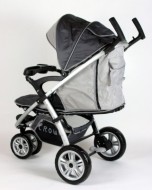 ST820 GRAU ULTRA DELUXE Kinderwagen Buggy von CROWN - Luxusausf�hrung