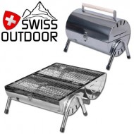 Camping Holzkohle Grill Edelstahl Outdoor Tragbar Kompaktgrill