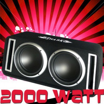 SHARK "BX212-113A AKTIVE-12" Dual Doppelbasskiste 2000 Watt Boombox"